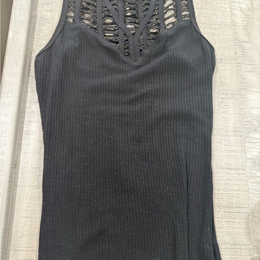 Gimmicks by BKE Black Ribbed Tank Top